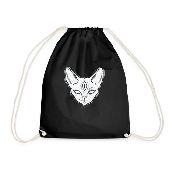 Cat in gothic style horror - Drawstring Bag - black - Front