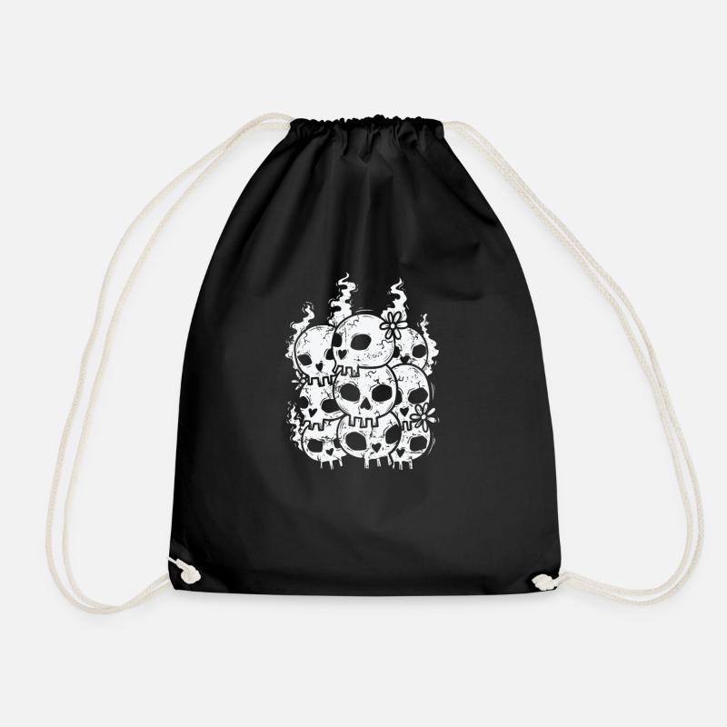 Knochenschädel Gothic Styl - Turnbeutel - Schwarz