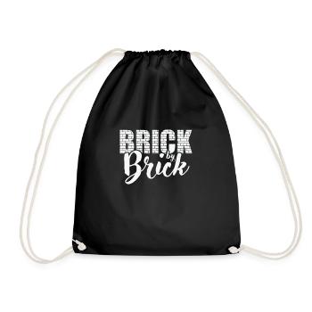 Brick by Brick Maurer Handwerker Beruf - Turnbeutel - Schwarz - Vorne