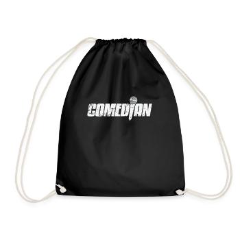 Comedian laughing funny joke - Drawstring Bag - black - Front