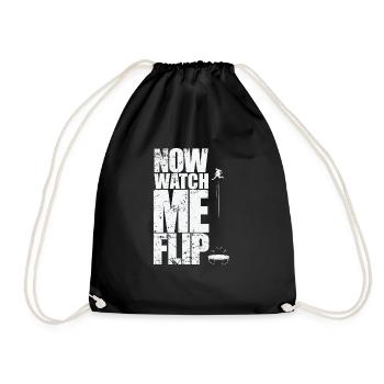 Now watch Me flip trampoline bouncing hobby - Drawstring Bag - black - Front
