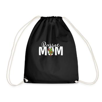 Parrot Mom Bird Animal - Drawstring Bag - black - Front