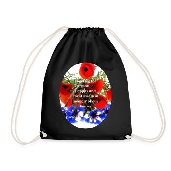 Veterans and Poppy Day - Drawstring Bag - black - Front