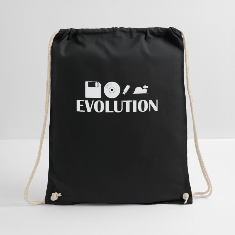 Evolution Diskette CD USB Stick Cloud Turnbeutel