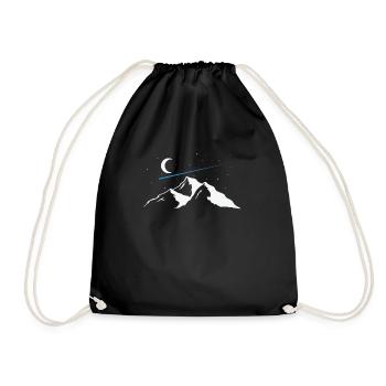 Shooting stars over mountains sky - Drawstring Bag - black - Front