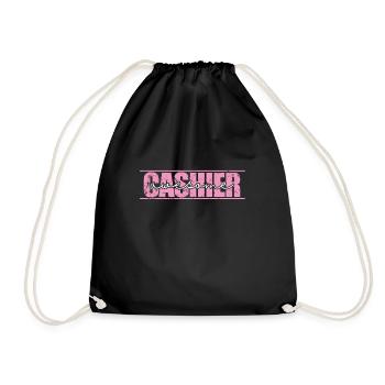 Cashier awesome Verkäufer Supermarkt - Turnbeutel - Schwarz - Vorne