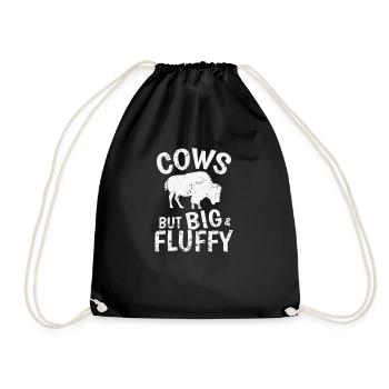 Cows but big & Fluffy Bison Tier - Turnbeutel - Schwarz - Vorne