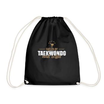 Fueled by Taekwondo and Coffee Martial Arts - Drawstring Bag - black - Front