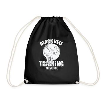 Black Belt in Training Taekwondo Training - Drawstring Bag - black - Front