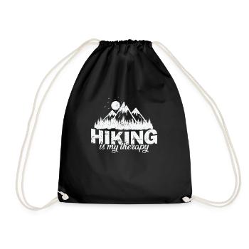 Hiking is my Therapy Natur - Drawstring Bag - black - Front