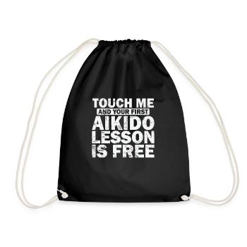 Touchez-moi et votre première leçon d’Aïkido est gratuite - Sac de sport léger - noir - Devant