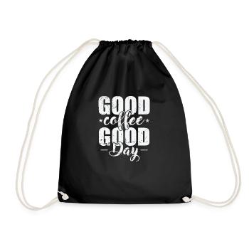 good coffee good day caffeine - Drawstring Bag - black - Front