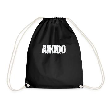 Aikido Nanadan Japanese Martial Arts - Drawstring Bag - black - Front