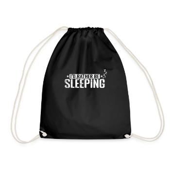 I'd rather be Sleeping Tired Night - Drawstring Bag - black - Front