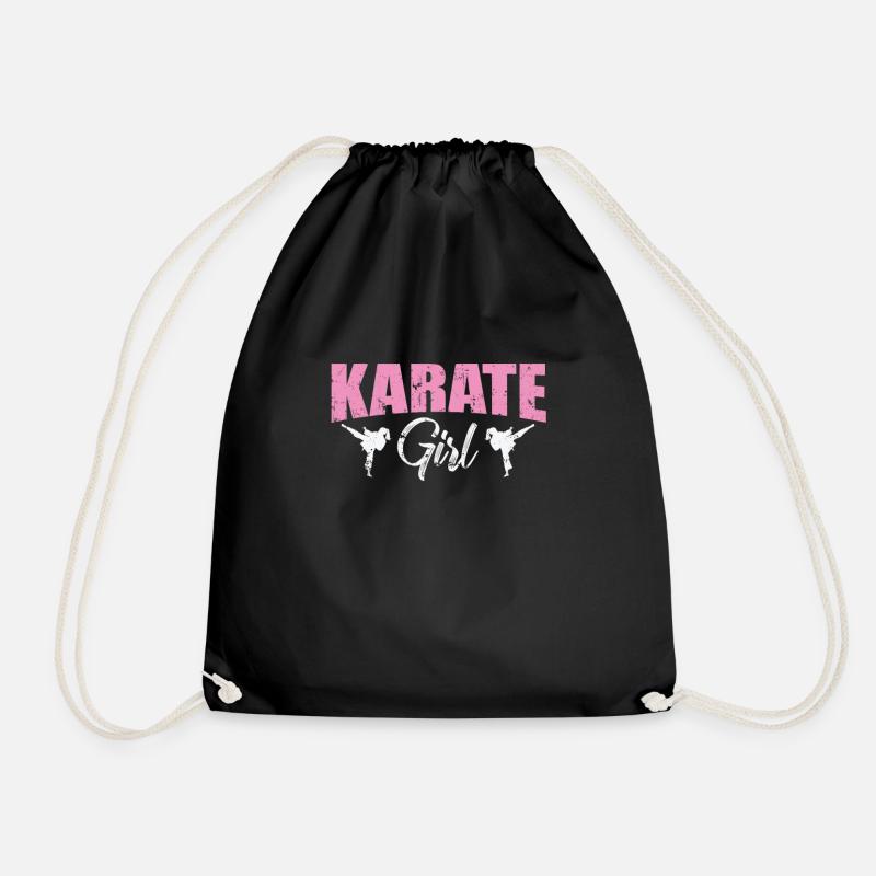 Karate Girl - Drawstring Bag - black