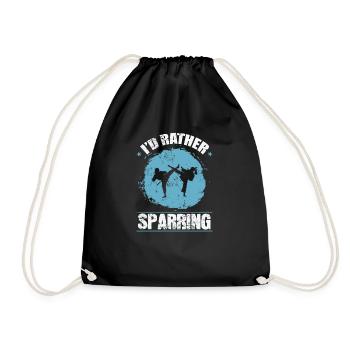 I' rather Sparring in Karate - Turnbeutel - Schwarz - Vorne