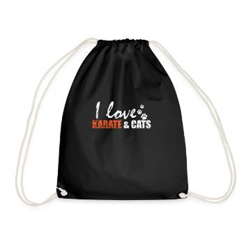 J’aime le karaté et les chats - Sac de sport léger - noir - Devant