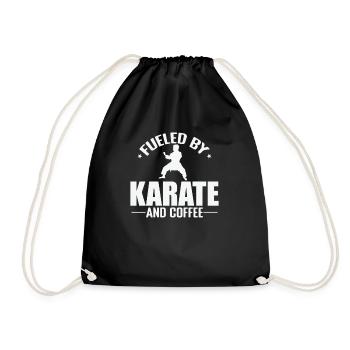 Fueled by Karate and Coffee - Drawstring Bag - black - Front