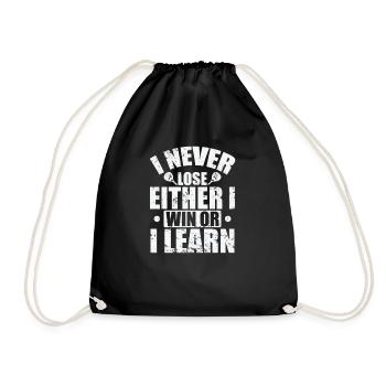 Je n’aime jamais Soit je gagne, soit j’apprends le padel - Sac de sport léger - noir - Devant