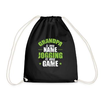 Grandpa is my Name Jogging is my Game - Drawstring Bag - black - Front