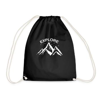 Explore Hiking in the mountains - Drawstring Bag - black - Front