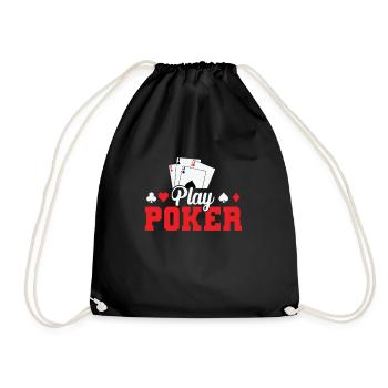 Play Poker Card Ace - Drawstring Bag - black - Front