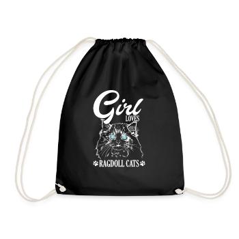 Girl loves Ragdoll Cats Haustier - Turnbeutel - Schwarz - Vorne