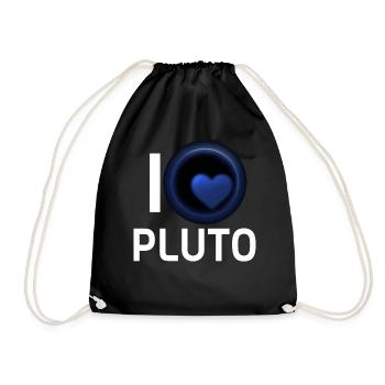 I love pluto - Drawstring Bag - black - Front