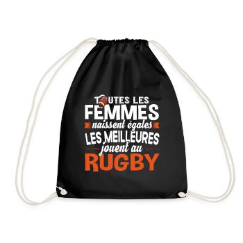 Rugby rugbyman rugbywoman sportif sport humour - Sac de sport léger - noir - Devant