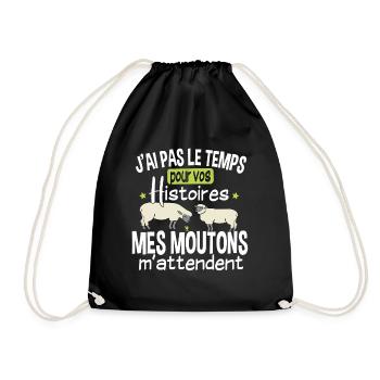 Mouton Moutons Brebis Fermier Berger Humour Noël - Sac de sport léger - noir - Devant