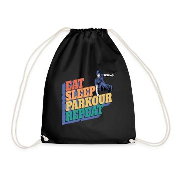 Parkour Manger Dormir Parkour Répéter - Sac de sport léger - noir - Devant