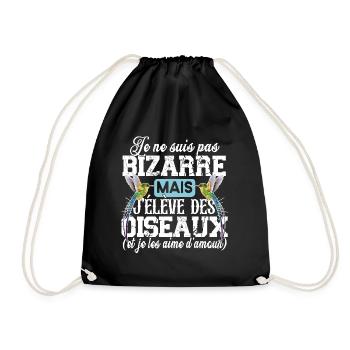 Oiseau Animal Bec Cadeau Humour Moineau Mésange - Sac de sport léger - noir - Devant