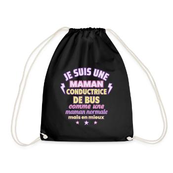 Maman conductrice de bus, cadeau fête des mères - Sac de sport léger - noir - Devant