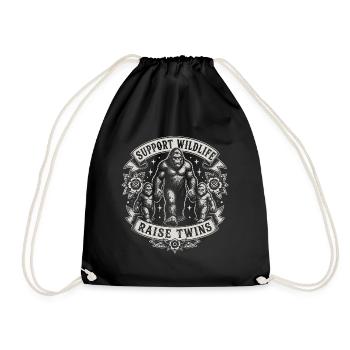 Support Wildlife: Raise Twins - Drawstring Bag - black - Front