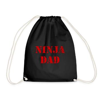 Ninja Dad Warrior Sport Vintage - Drawstring Bag - black - Front