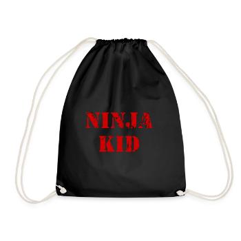 Ninja Kid Warrior Sport Vintage - Turnbeutel - Schwarz - Vorne