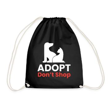 Adopt - dont shop I Tierretter - Turnbeutel - Schwarz - Vorne