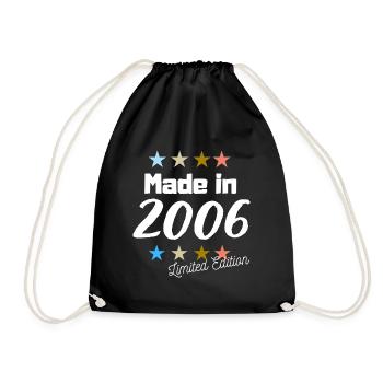 Made in 2006 Limited Edition Jahrgang Geburtstag - Turnbeutel - Schwarz - Vorne