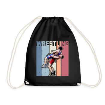 Kampfsport Sport Wrestler Ringen Wrestling - Turnbeutel - Schwarz - Vorne