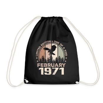 Unvergleichlich seit Februar 1971, 53. Jahrestag - Turnbeutel - Schwarz - Vorne