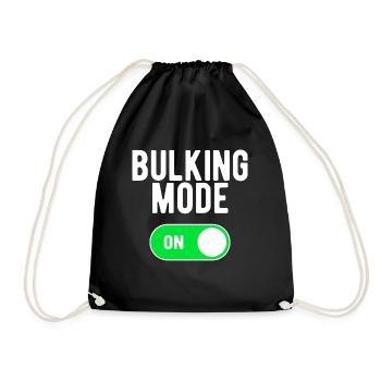 Bulking Mode ON Gym Bodybuilding Weights Workout - Drawstring Bag - black - Front