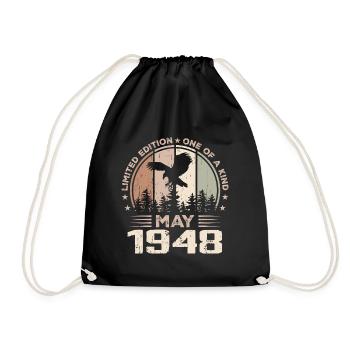 Incomparable since May 1948, 76th Anniversary - Drawstring Bag - black - Front