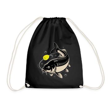 Carpe et bouillette – Le moment avant la morsure - Sac de sport léger - noir - Devant