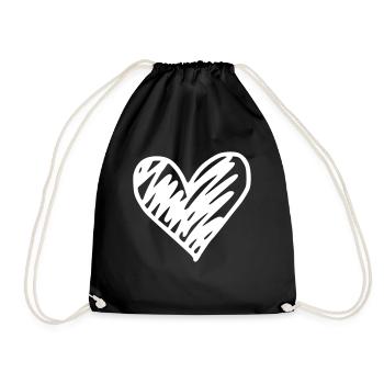 Émoji de coeur esquisse - Sac de sport léger - noir - Devant