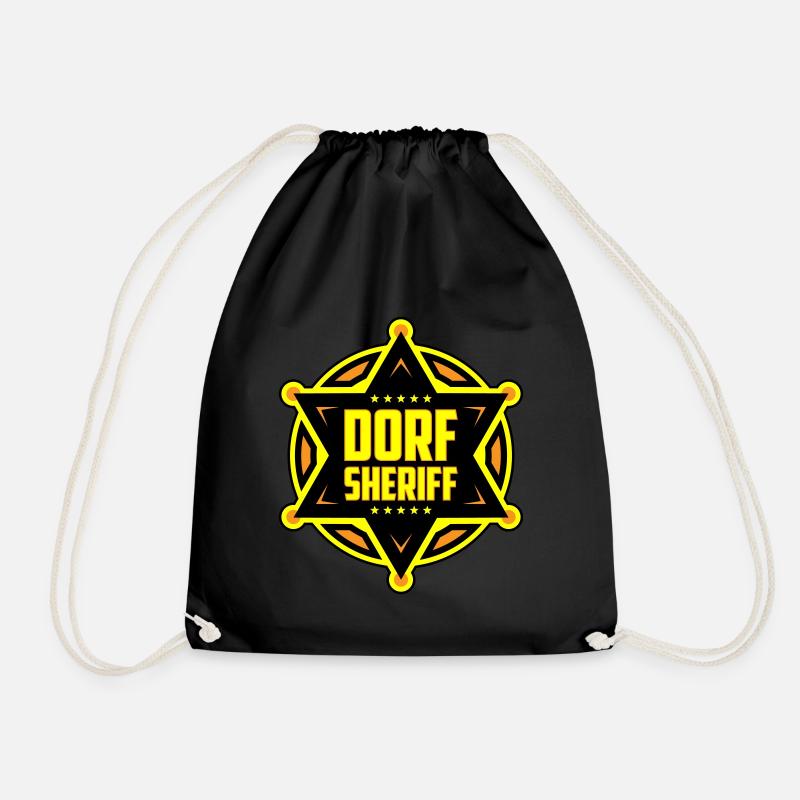 Farben änderbar | Dorf Sheriff - Turnbeutel - Schwarz