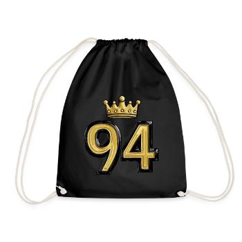 94 Number Crown - Drawstring Bag - black - Front