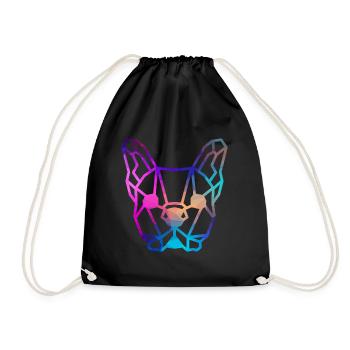 Polygone Français Bulldog Amateurs de chiens colorés - Sac de sport léger - noir - Devant