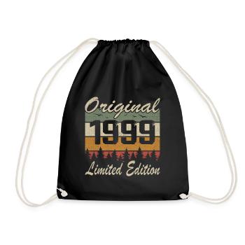 Vintage Geburtstag Original Geschenkidee 1999 - Turnbeutel - Schwarz - Vorne