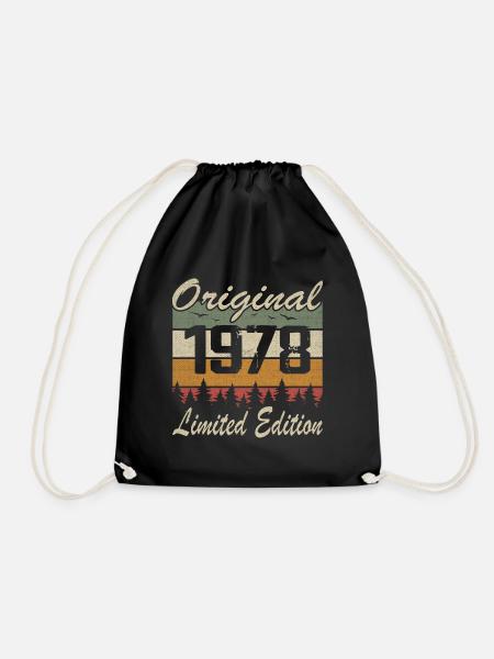 Vintage Geburtstag Original Geschenkidee 1978 - Turnbeutel - Schwarz