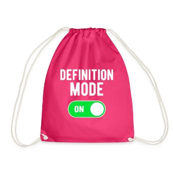Definition Mode ON Gym Bodybuilding Workout - Drawstring Bag - fuchsia - Front